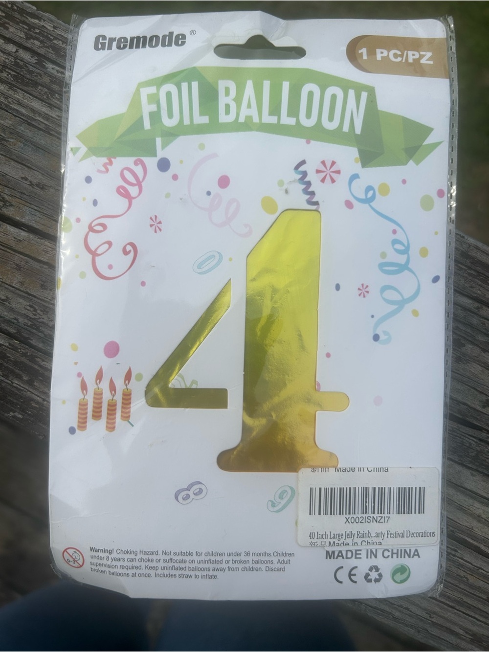 Gold Foil Balloon Number 4 - Party Decoration